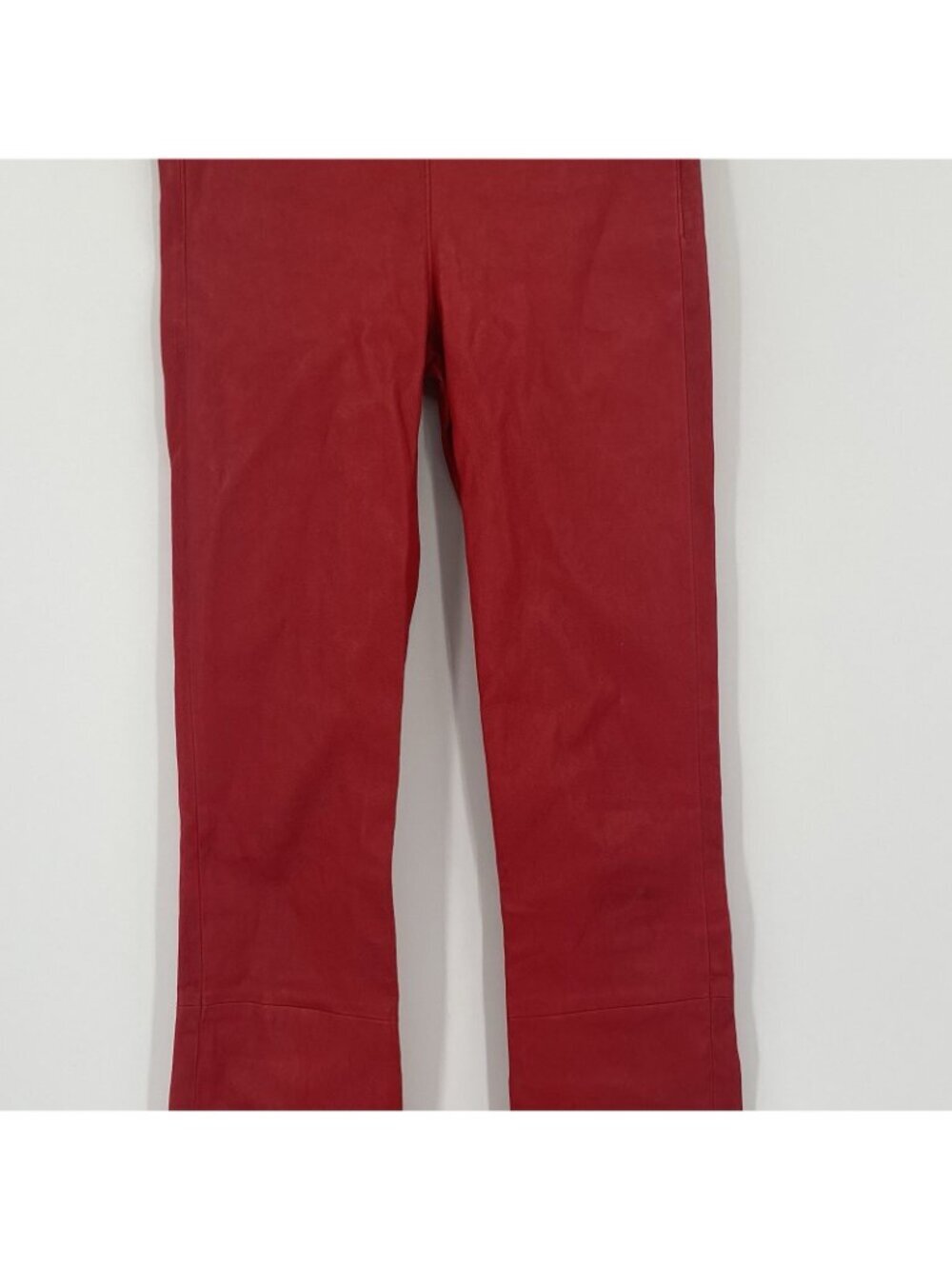 Theory Women’s Size 00 Red Ima Maximus lambskin leather pants Pull On - Picture 12 of 16